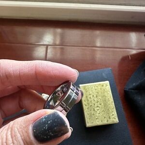 Tungsten ring with checkered design size 6